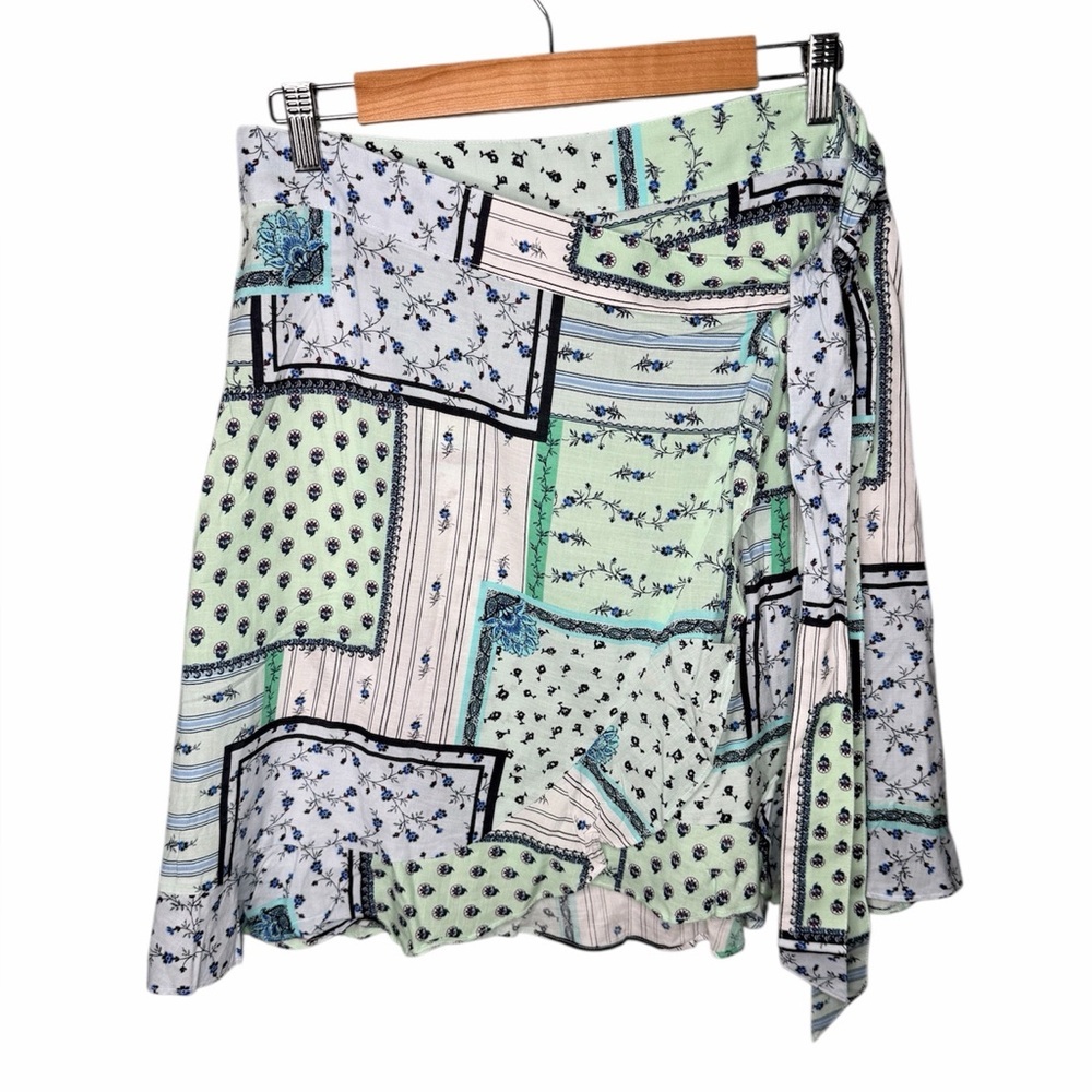 LOFT Patchwork Ruffle Wrap Skirt - Picture 3 of 13